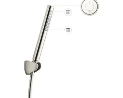 AVITAL Stabhandbrause Set LATHAN inkl. Brauseschlauch 1500 mm edelstahl optik