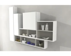 Baden Haus Hängeschrank Sting BxHxT 20 x 100 x 14 cm weiß hochglanz fertig montiert