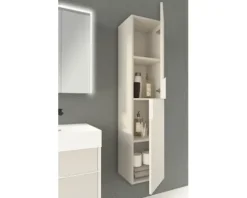 Baden Haus Hochschrank Space BxHxT 35 x 150 x 32 cm gebürstet cremeweiß 2-türig