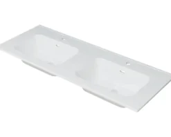 Baden Haus Möbelwaschtisch Doppelwaschtisch Tessin 121 x 47 cm weiß glänzend 50135