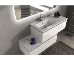 Baden Haus Waschtischunterschrank Avril BxHxT 100 x 30 x 45 cm Frontfarbe weiß hochglanz glanz