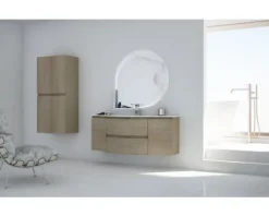 Baden Haus Waschtischunterschrank Vague BxHxT 69 x 55 x 52 cm Tabak Eiche montiert