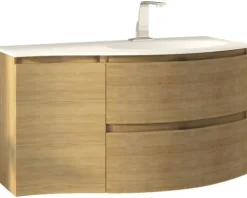Baden Haus Waschtischunterschrank Vague BxHxT 69 x 55 x 52 cm Tabak Eiche montiert