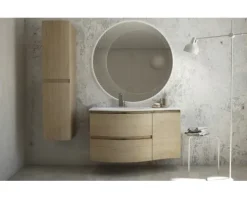 Baden Haus Waschtischunterschrank Vague BxHxT 69 x 55 x 52 cm Tabak Eiche montiert