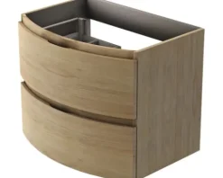 Baden Haus Waschtischunterschrank Vague BxHxT 69 x 55 x 52 cm Tabak Eiche montiert