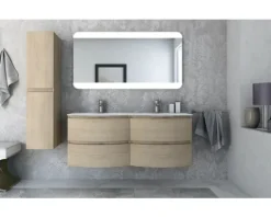 Baden Haus Waschtischunterschrank Vague BxHxT 69 x 55 x 52 cm Tabak Eiche montiert