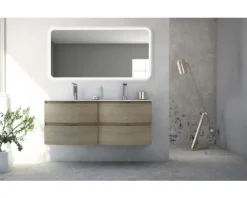 Baden Haus Waschtischunterschrank Vague BxHxT 69 x 55 x 52 cm Tabak Eiche montiert
