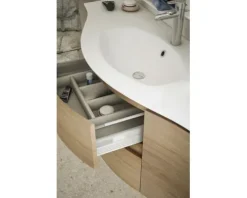 Baden Haus Waschtischunterschrank Vague BxHxT 69 x 55 x 52 cm Tabak Eiche montiert