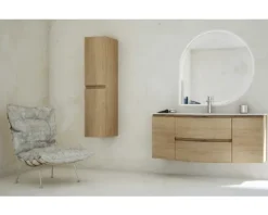 Baden Haus Waschtischunterschrank Vague BxHxT 69 x 55 x 52 cm Tabak Eiche montiert