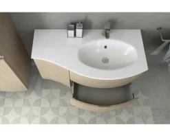 Baden Haus Waschtischunterschrank Vague BxHxT 69 x 55 x 52 cm Tabak Eiche montiert