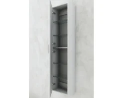 Baden Haus Hochschrank New York Avril BxHxT 35 x 140 x 20 cm weiß hochglanz fertig montiert mit Spiegel