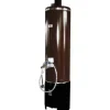 Badeofen drucklos komplett 7,5 kW mit Mischbatterie Oberofen „Rustikal“ 100 l braun Unterofen schwarz