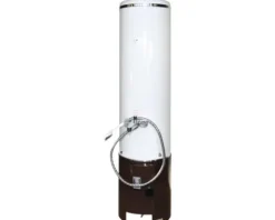 Badeofen drucklos komplett 7,5 kW mit Mischbatterie Oberofen 100 l weiß Unterofen braun