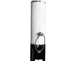 Badeofen drucklos komplett 7,5 kW mit Mischbatterie Oberofen 100 l weiß Unterofen schwarz