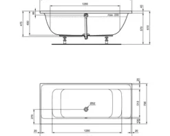Badewanne Ideal Standard Connect Air 75 x 170 cm weiß glänzend E106601
