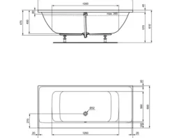 Badewanne Ideal Standard Connect Air 80 x 180 cm weiß glänzend E106701