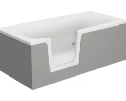 Badewanne mit Tür links SCHULTE Q1 75 x 160 cm alpinweiß glänzend mit befliesbarer Front- und Seitenverkleidung D80072L4