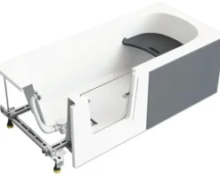 Badewanne mit Tür rechts SCHULTE Q1 80 x 180 cm alpinweiß glänzend mit Front- und 2 Seitenschürzen D80094R4