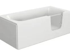 Badewanne mit Tür rechts SCHULTE Q1 80 x 180 cm alpinweiß glänzend mit Front- und 2 Seitenschürzen D80094R4