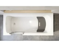 Badewanne mit Tür SCHULTE Q1 Tür links 150 x 75 cm alpinweiß mit befliesbarer Front- und Seitenverkleidung alpinweiß D80052L4