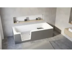 Badewanne mit Tür SCHULTE Q1 Tür links 180 x 80 cm alpinweiß mit befliesbarer Front- und Seitenverkleidung D80093L4