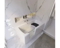 Badewanne mit Tür SCHULTE Q1 Tür links 180 x 80 cm alpinweiß mit Front- und Seitenschürze alpinweiß D80092L4