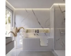 Badewanne mit Tür SCHULTE Q1 Tür rechts 150 x 75 cm mit Front- und Seitenschürze alpinweiß D80053R4