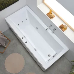 Badewanne mit Whirlpool aus Sanitäracryl, weiß | Adele
