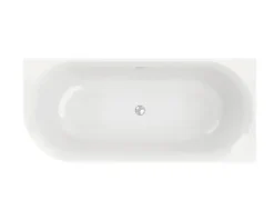 Badewanne OTTOFOND Afinar Corner 80 x 180 cm linke Ecke abgerundet weiß/schwarz glänzend 703947