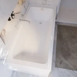 Badewanne Schulte Como 180x80 cm Komplettset mit Fußgestell und Ab- und Überlaufgarnitur