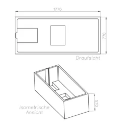 Badewanne Schulte Como 180x80 cm Komplettset mit Wannenträger und Ab- und Überlaufgarnitur