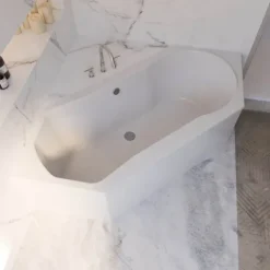 Badewanne Schulte Fluvia 190x80 cm Komplettset mit Fußgestell und Ab- und Überlaufgarnitur