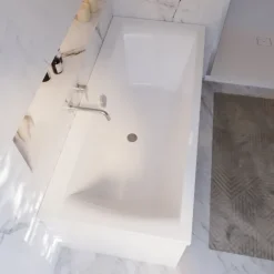 Badewanne Schulte Onda 170x75 cm Komplettset mit Fußgestell und Ab- und Überlaufgarnitur