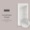Badewanne Schulte Onda 200x90 cm Komplettset mit Fußgestell und Ab- und Überlaufgarnitur