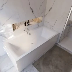 Badewanne Schulte Onda 200x90 cm Komplettset mit Fußgestell und Ab- und Überlaufgarnitur