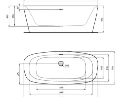Badewanne Ideal Standard Dea 75 x 170 cm schwarz weiß matt K8720V3