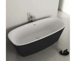 Badewanne Ideal Standard Dea 75 x 170 cm schwarz weiß matt K8720V3