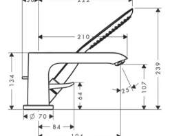 Badewannenarmaturen-Set hansgrohe1110 Metris 31190000