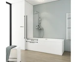 Badewannenaufsatz 1-teilig SCHULTE Komfort ExpressPlus 70 x 130 cm Klarglas Profilfarbe aluminium EP16503-EKS 01 50
