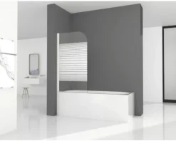 Badewannenaufsatz 1-teilig Aurlane White Elegance 1 75 x 140 cm Klarglas Profilfarbe weiß BWF150W