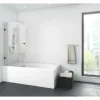Badewannenaufsatz 1-teilig Aurlane Black Soul 1 80 x 140 cm Klarglas Profilfarbe schwarz BWF111