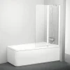Badewannenaufsatz 2-teilig RAVAK 10° 100 x 150 cm Klarglas Profilfarbe weiß 7QRA0103Z1