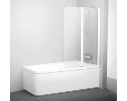 Badewannenaufsatz 2-teilig RAVAK 10° 100 x 150 cm Klarglas Profilfarbe weiß 7QRA0103Z1