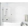 Badewannenaufsatz 2-teilig Aurlane Black Soul 2 100 x 140 cm Klarglas Profilfarbe schwarz BWF211