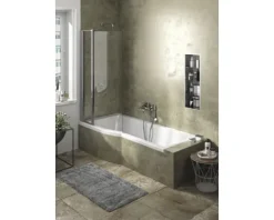 Badewannenaufsatz 2-teilig Ideal Standard Connect Air 89 x 142 cm Klarglas Profilfarbe silber E1137EO