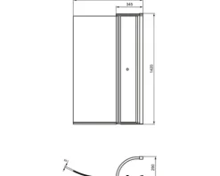 Badewannenaufsatz 2-teilig Ideal Standard Connect Air 89 x 142 cm Klarglas Profilfarbe silber E1137EO