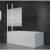 Badewannenaufsatz 2-teilig Aurlane White Elegance 2 100 x 140 cm Klarglas Profilfarbe weiß BWF250W