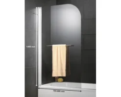 Badewannenaufsatz 1-teilig SCHULTE Komfort 80 x 140 cm Klarglas Profilfarbe weiß D2650 04 50 140