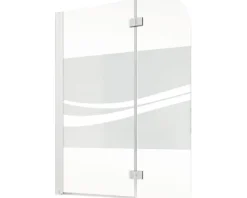 Badewannenaufsatz 2-teilig SCHULTE Komfort ExpressPlus 112 x 140 cm Glasdekor Liane Profilfarbe chromoptik EP3353 41 97 140