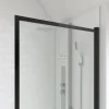 Badewannenaufsatz 1-teilig Aurlane Dark Edge 75 x 130 cm Klarglas Profilfarbe schwarz FAC602